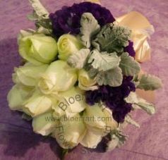CODE 71991 - Wedding Bouquet of Roses and Eustoma